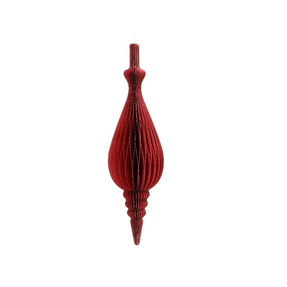 ORNAMENTO ROSSO CARTA H.22CM.